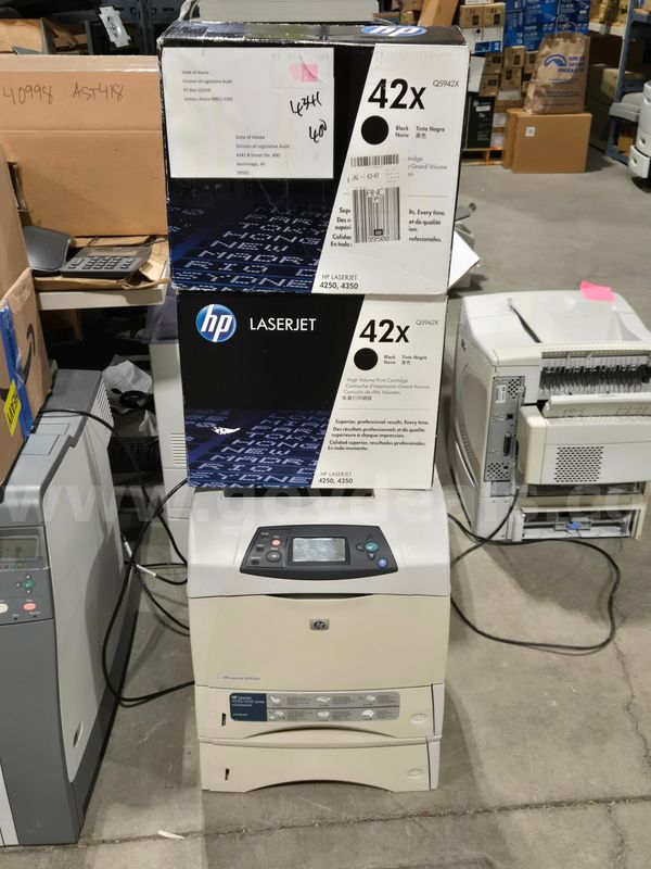 HP LaserJet 4350dtn w/ Printer Cartridges (Anchorage, AK)