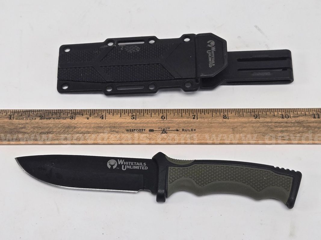 Whitetails Unlimited Hunting Knife w/ Sheath (Anchorage, AK)