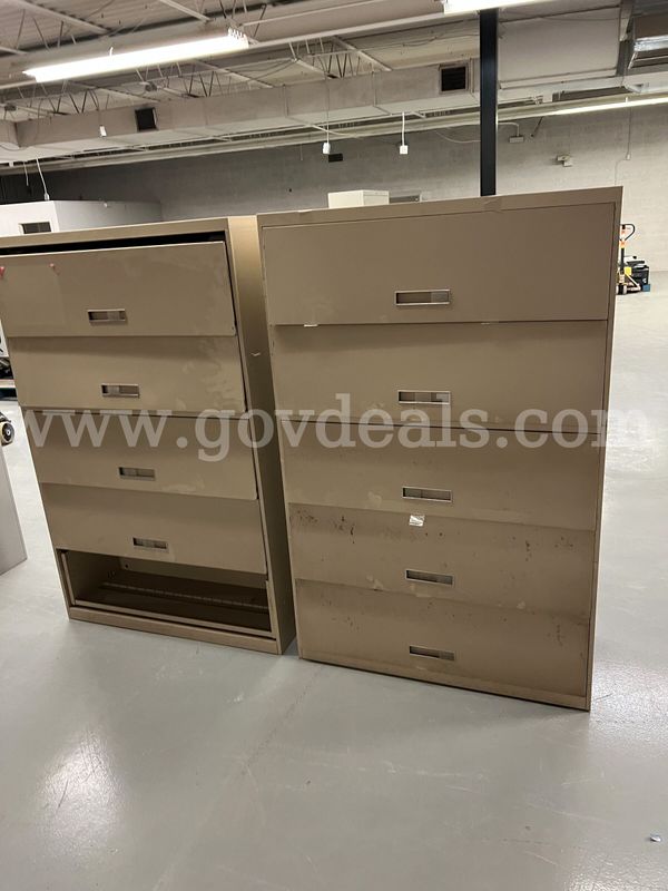 2 Lateral File Cabinets(5 Drawer)**1 Damaged