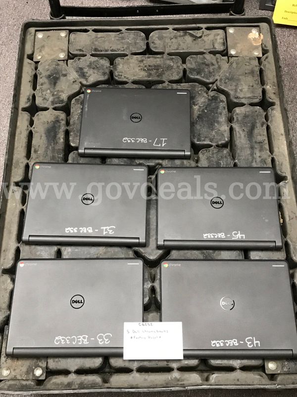 5 Dell Chromebooks **Factory Reset
