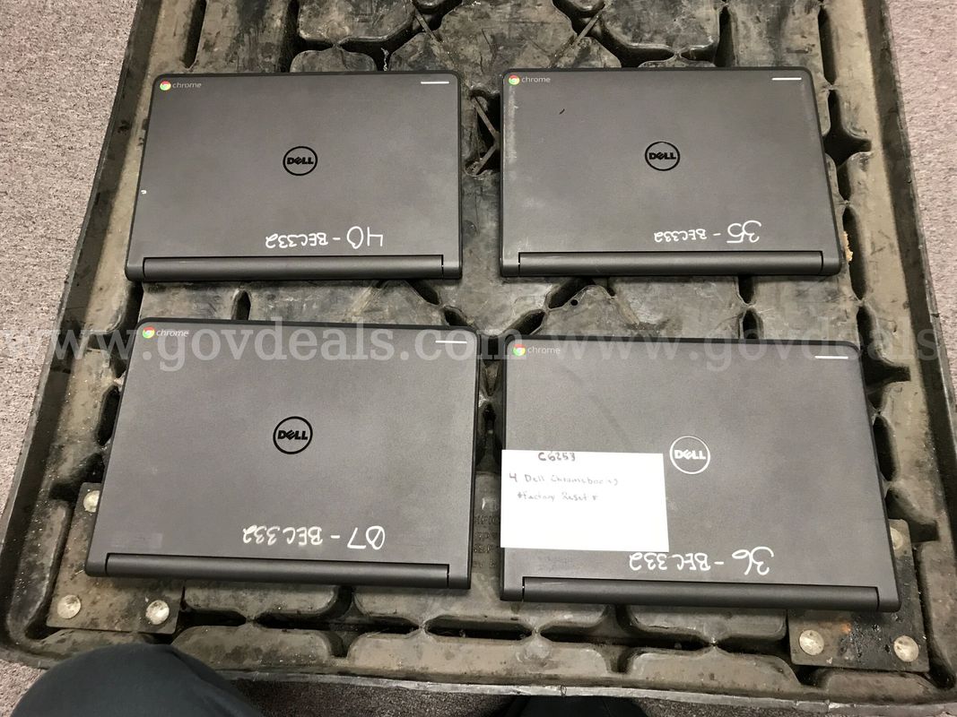4 Dell Chromebooks **Factory Reset