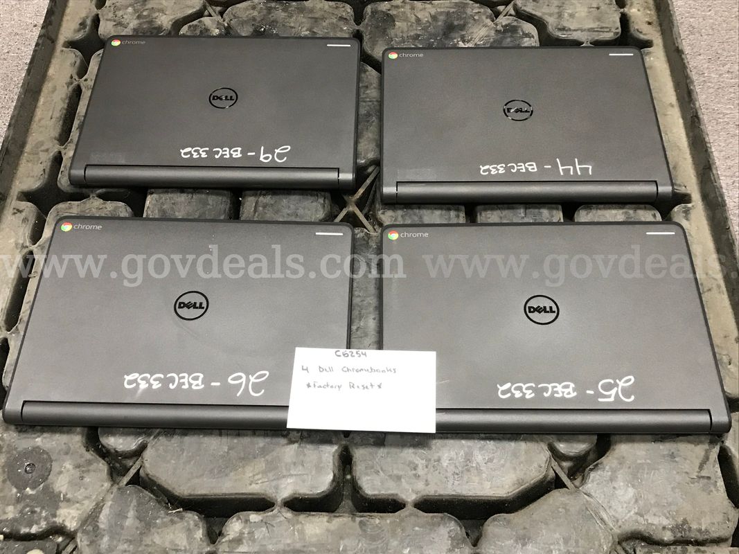 4 Dell Chromebooks **Factory Reset