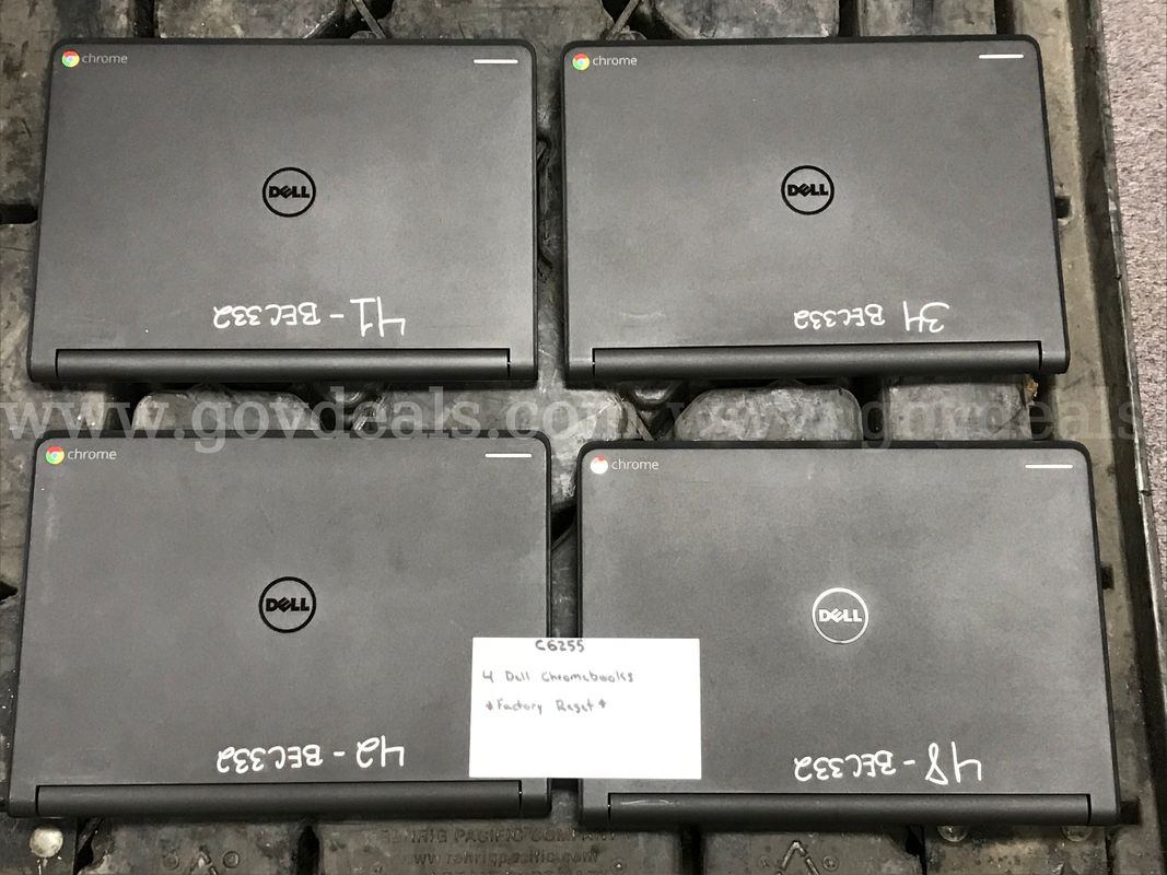 4 Dell Chromebooks **Factory Reset