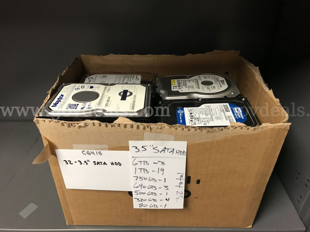 32 Assorted Sanitized(Erased) 3.5" SATA Hard Drives