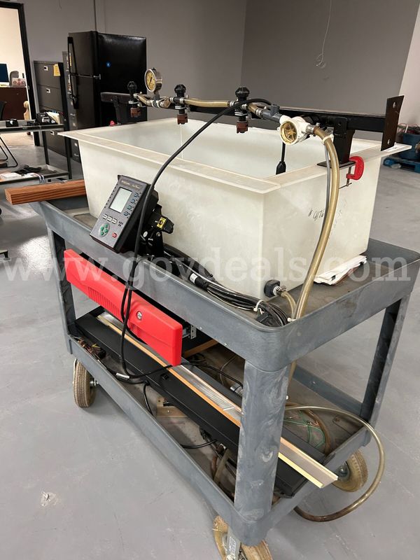 Cart with laboratory equipment FLAT TIRES