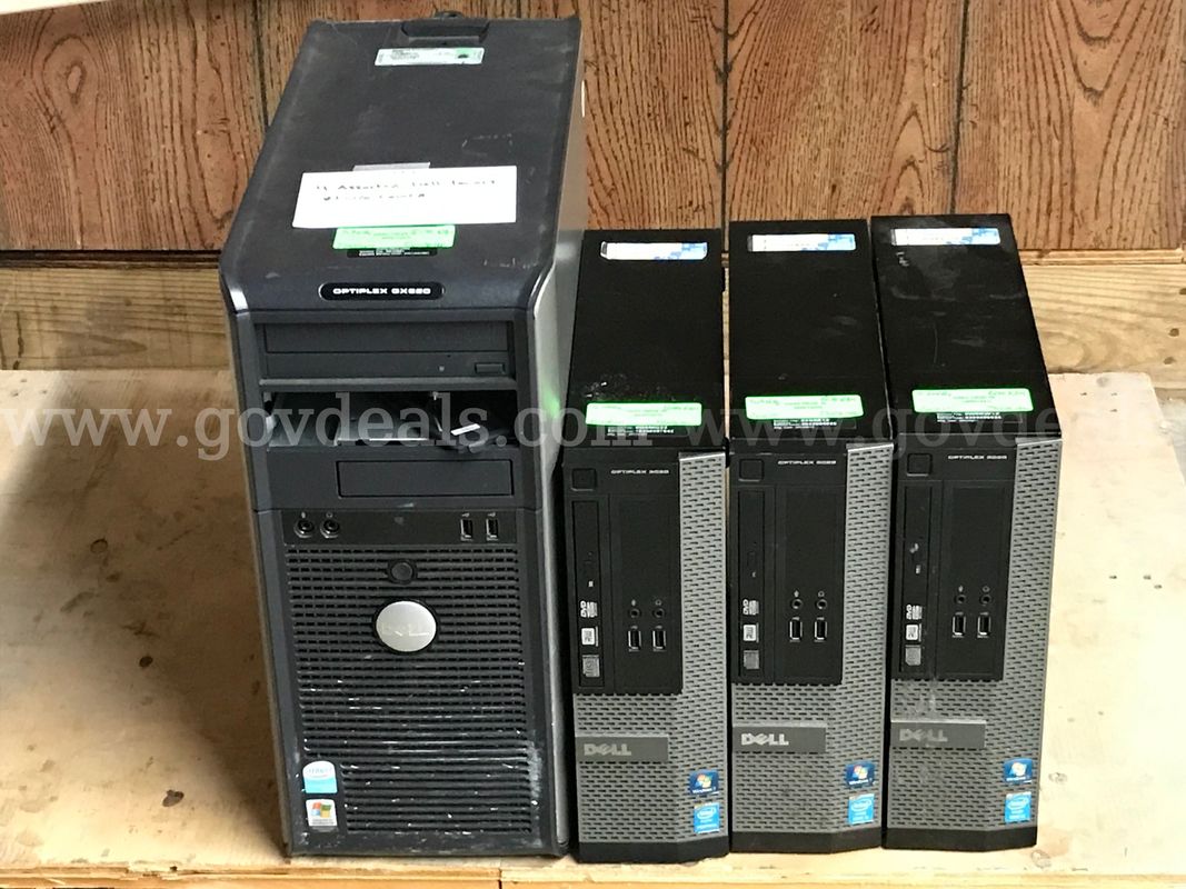 4 Assorted Dell Towers *One with missing cover*