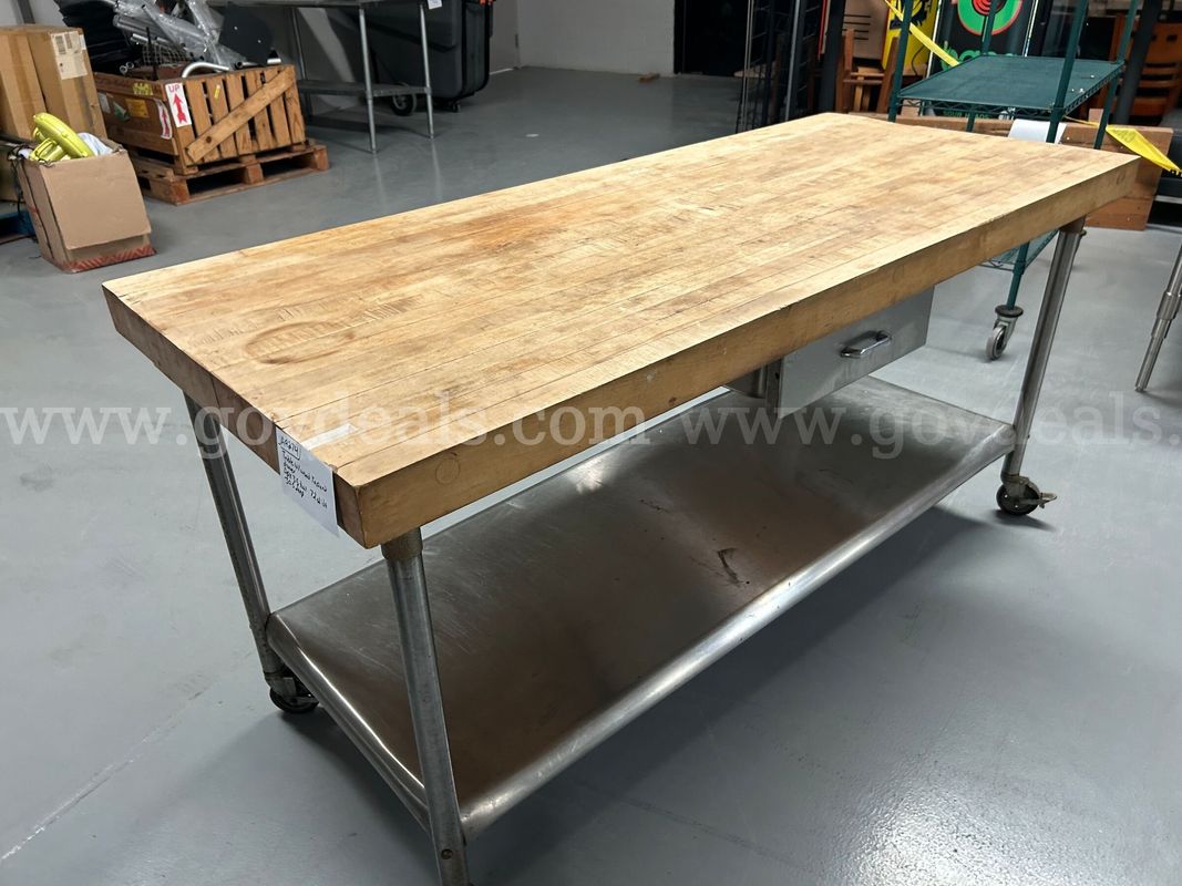Steel Table with wood top