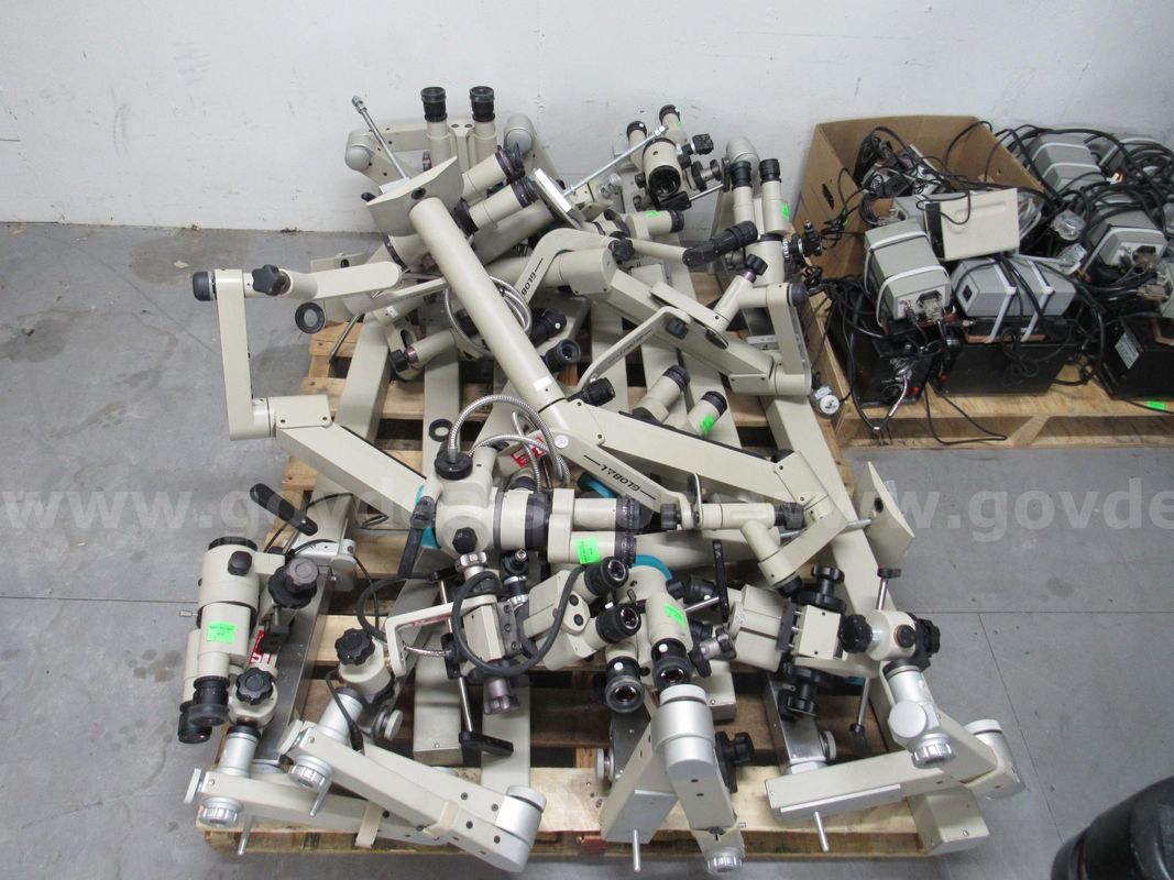 Lot of 12 Table Mount Global Surgical Microscopes U2530 *Condition Unknown*