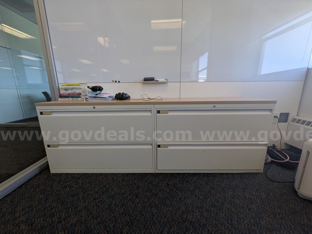 White lateral file cabinet