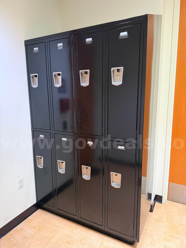 (1) Black locker unit with 8 lockers