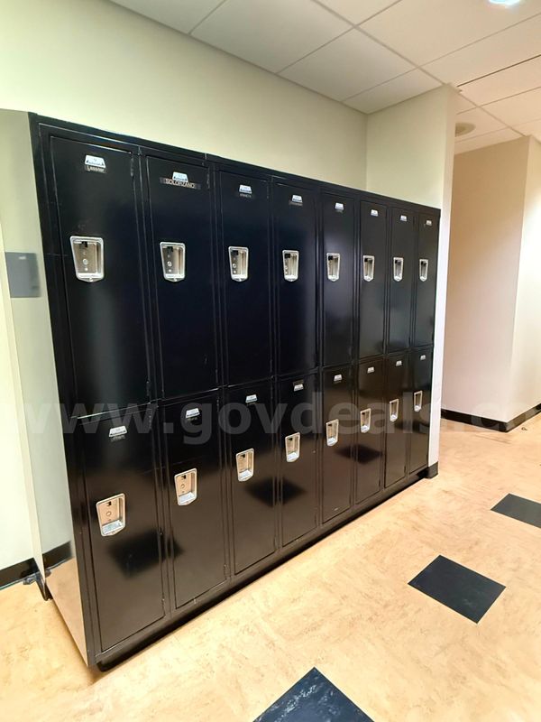 (1) Black locker unit with 16 lockers
