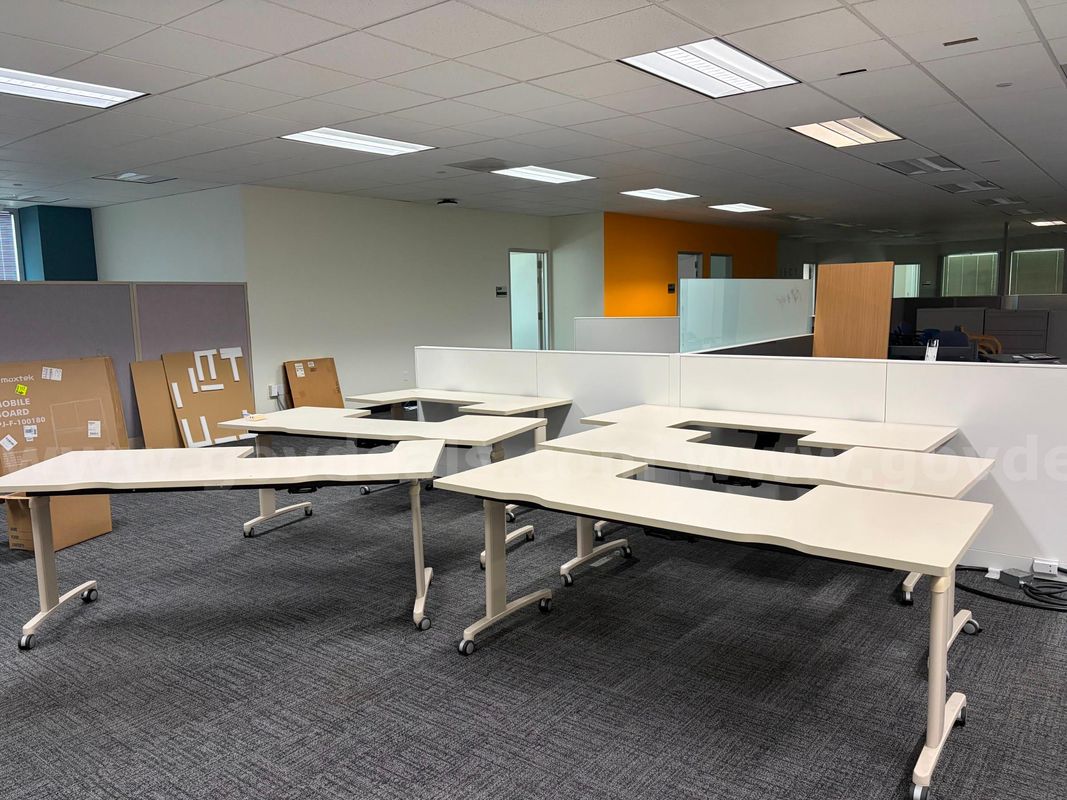 6 Tables on Wheels with Keyboard Cutouts