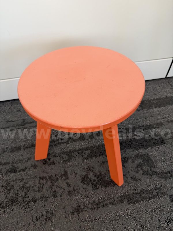 (1) Round orange stool chair