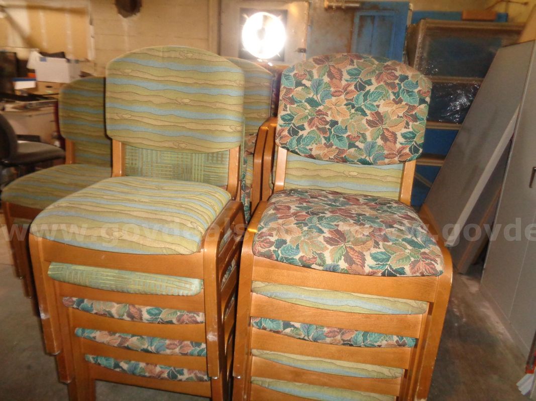 (40) Padded Back & Seat Wood Chairs without Arms.