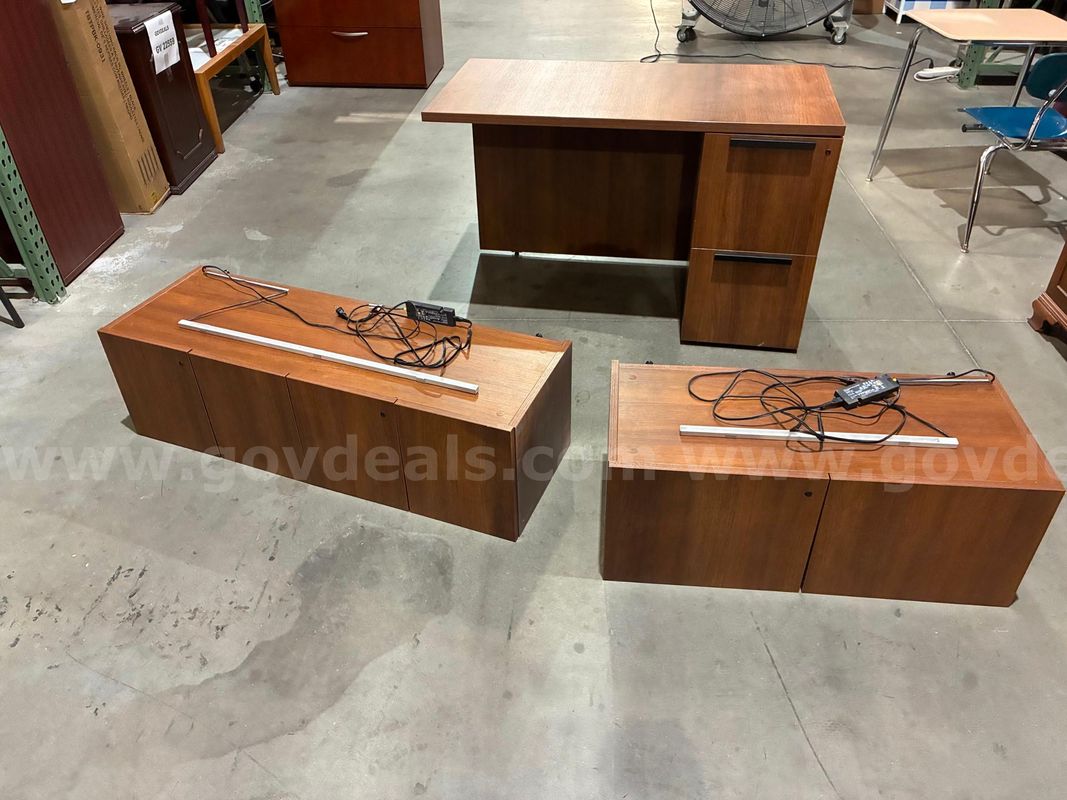 Desk and Storage Cabinets