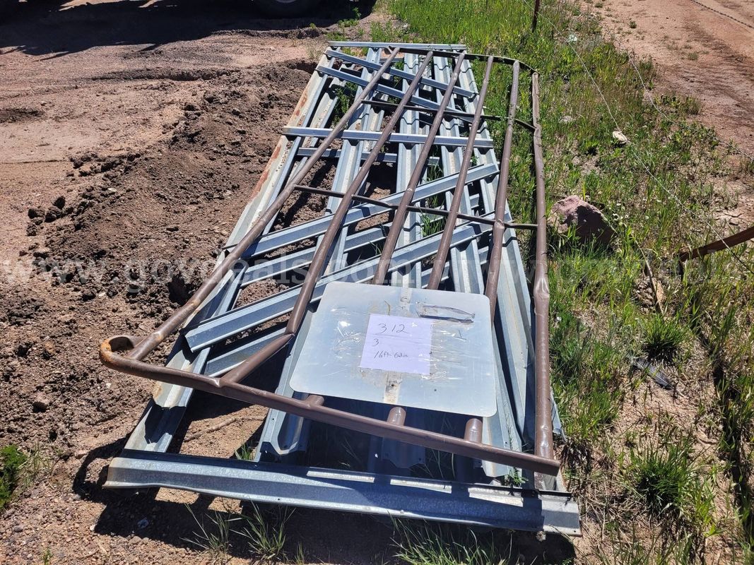 Lot of (3) 16-Foot Steel Farm/Ranch Gates