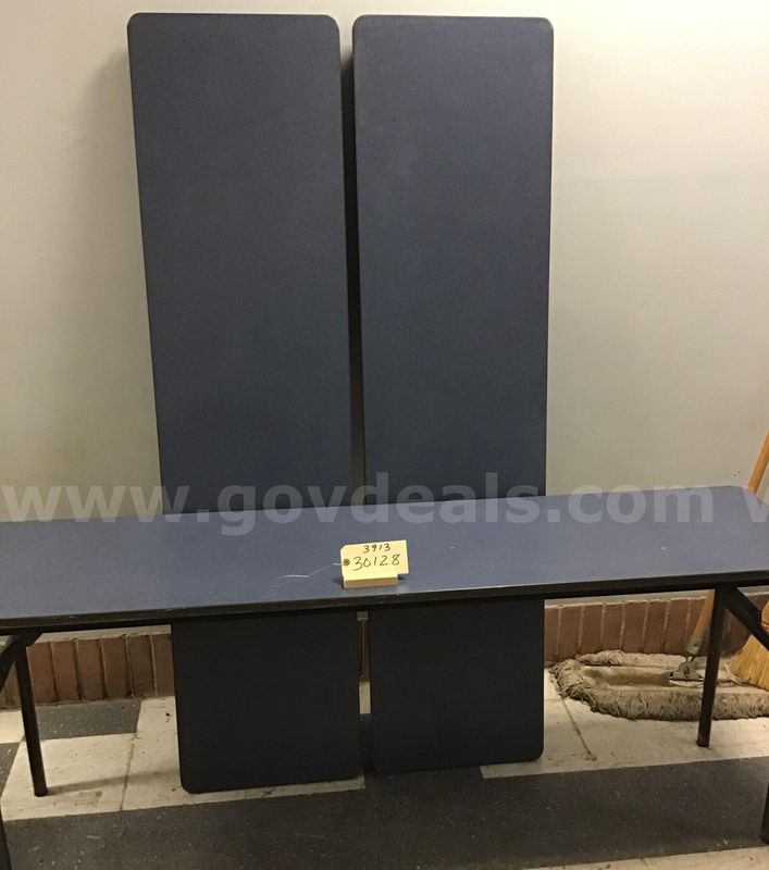Lot of 3 tables. Tables are 72"x 18" x 29"- blue