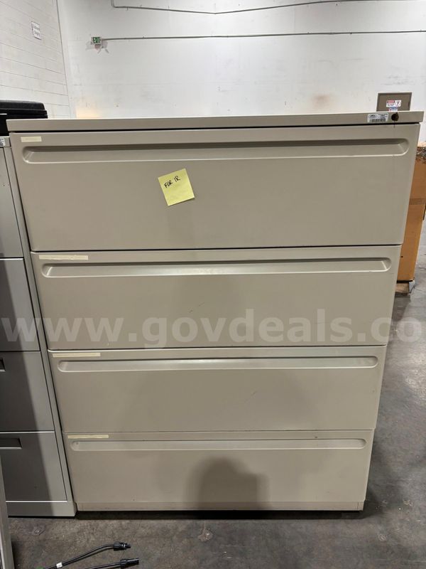 4 Drawer Beige Metal Lateral File Cabinet