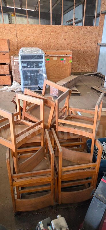 13 wooden chairs