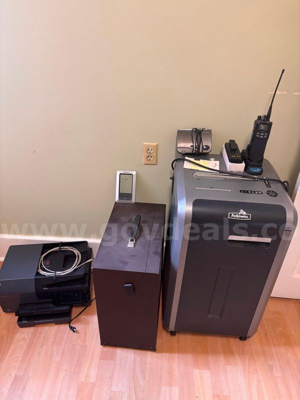 Shredder, Portable Podium, Two-Way Radio, Printer & Miscellaneous Office Equipment