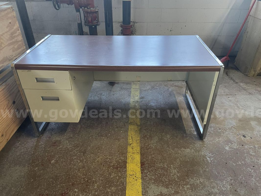 Beige Metal Desk