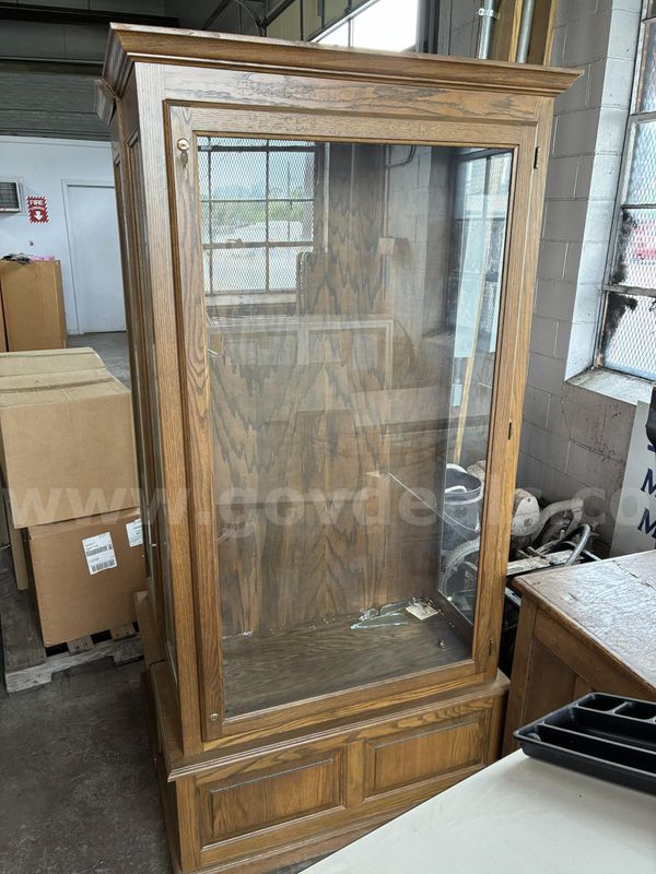 Glass Viewing Case W-36" D-17.5" H-79" NO Glass Shelves