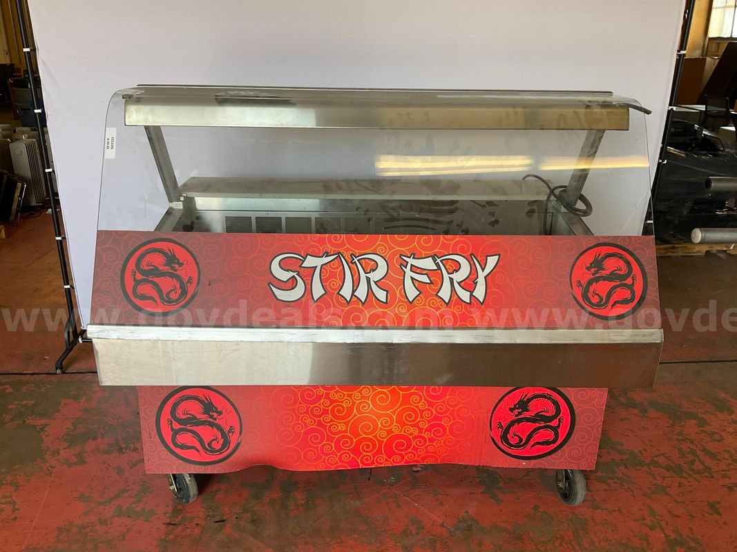 Federal Industries Rolling Refrigerated Deli Display Model SQ5CD, Powers On, Size 60" x 45" x 55"