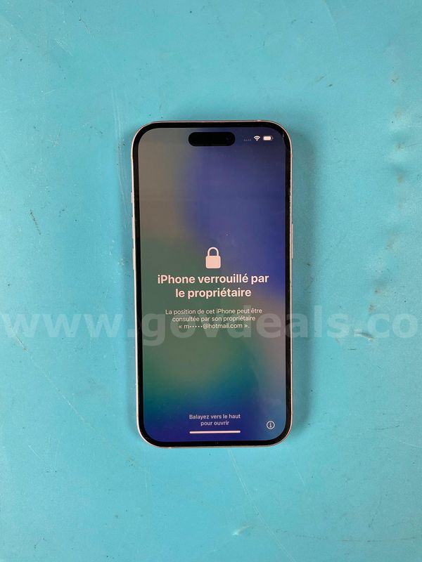 iPhone 15 (User Locked) Model A2846 128GB IMEI 358892504425024, Powers On (Cracked Screen)