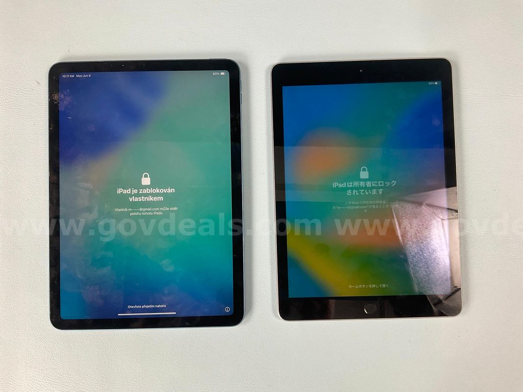 2 - Apple iPads (User Locked) Both Power On