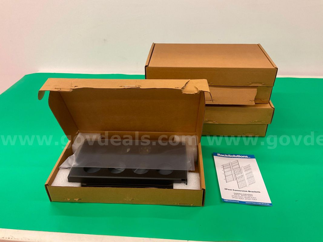 5 - RackSolutions 2Post Conversion Brackets, Model 870957 with Packaging