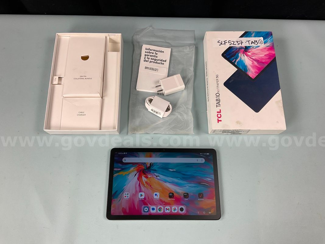 TCL (Unlocked) Tab10 Nxtpaper 5G 128 GB, Model: 9199S Tablet with Box and Accessories (Powers On)