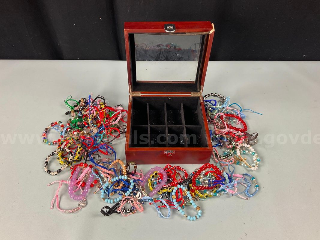 Jewelry Box with Misc. Bracelets (Damaged Box)