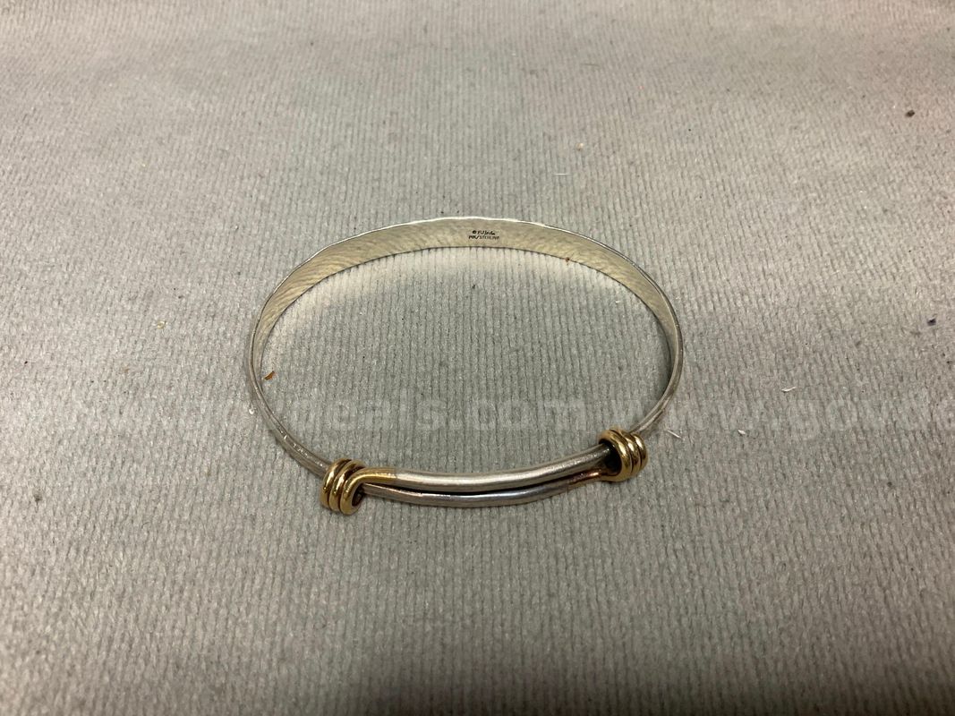 Fashion Gold & Silver Bracelet Labeled as Ed Levin, 12.70 Grams, 6.25"