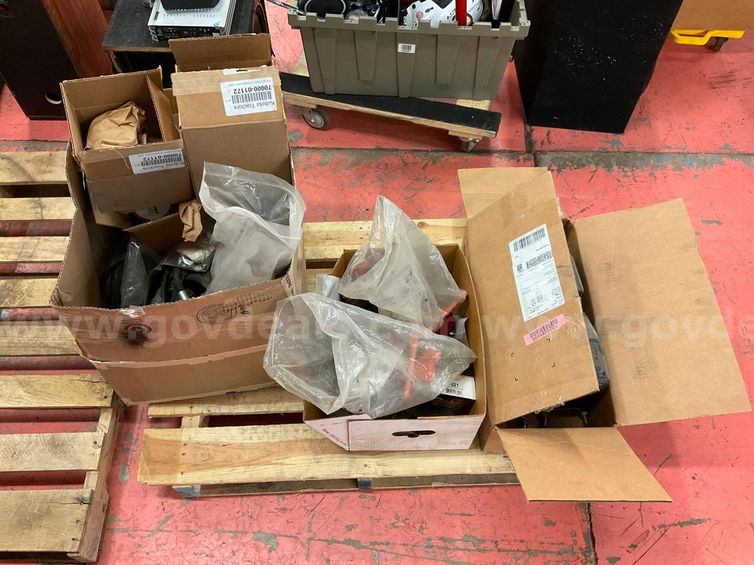 Pallet of Kubota Parts with Misc. Hoses and Equipment