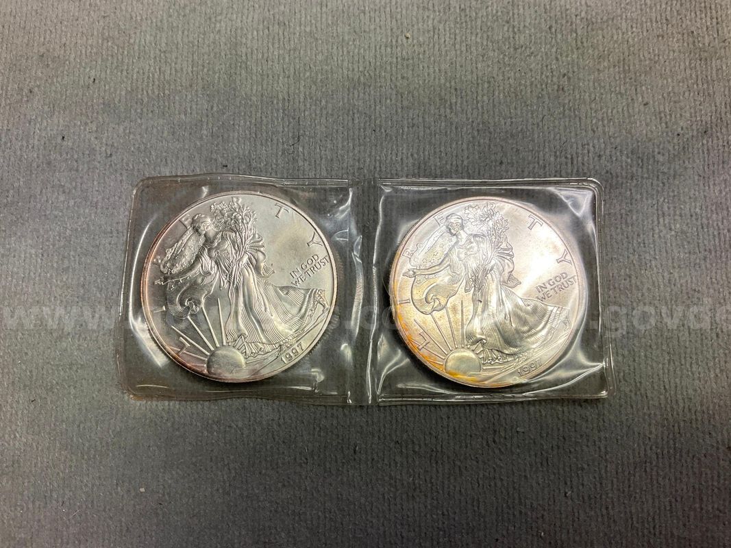 2 - 1997 American Silver Eagle Coins, Weight 62.47g
