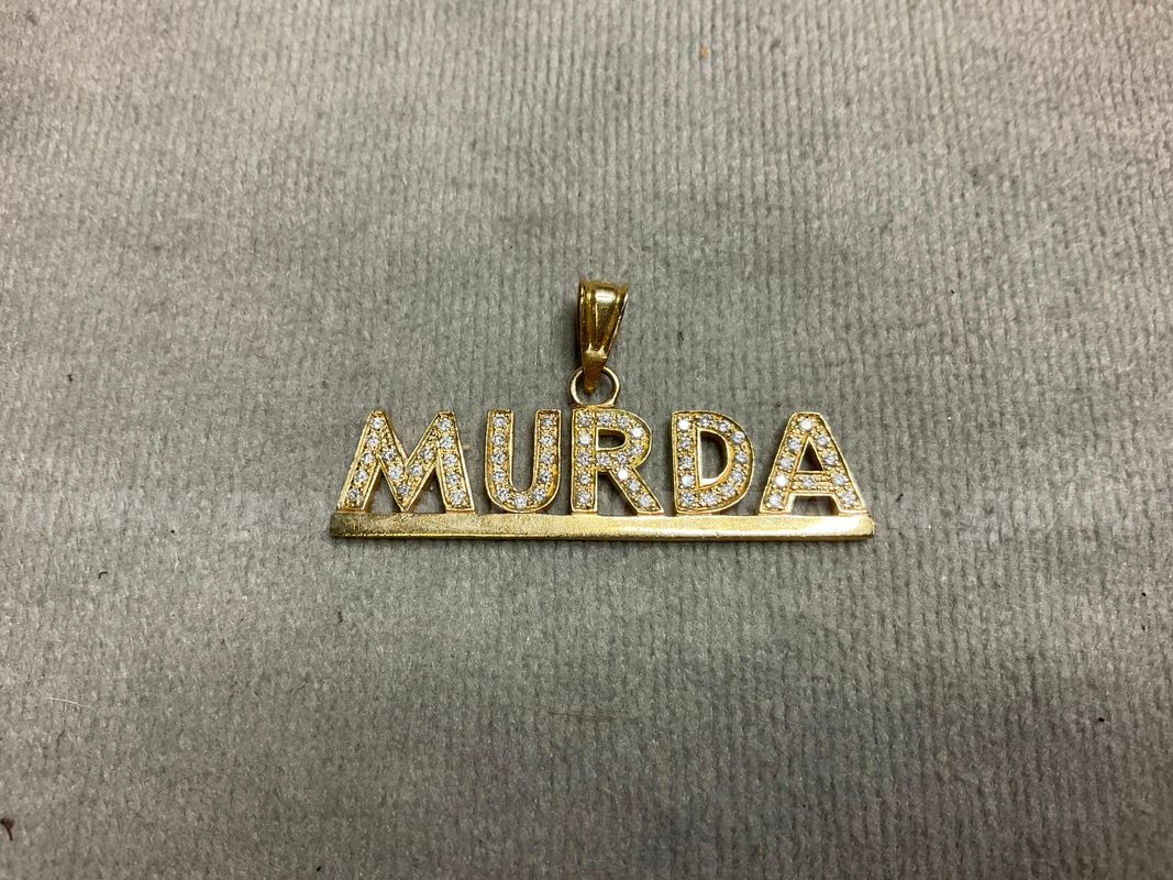 Gold Pendant with Stones, Weight 6.01g