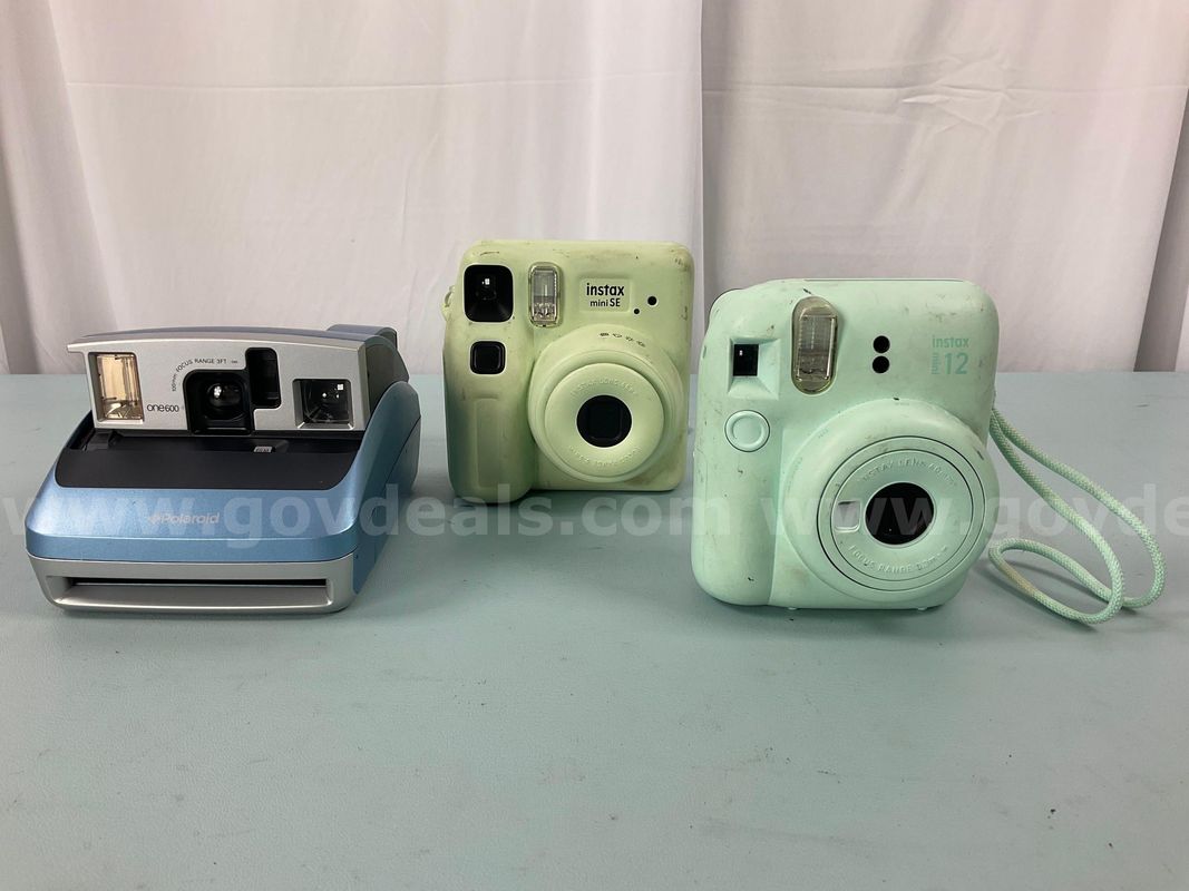 3 - Instant Film Cameras from FujiFilm and Polaroid, All Power On