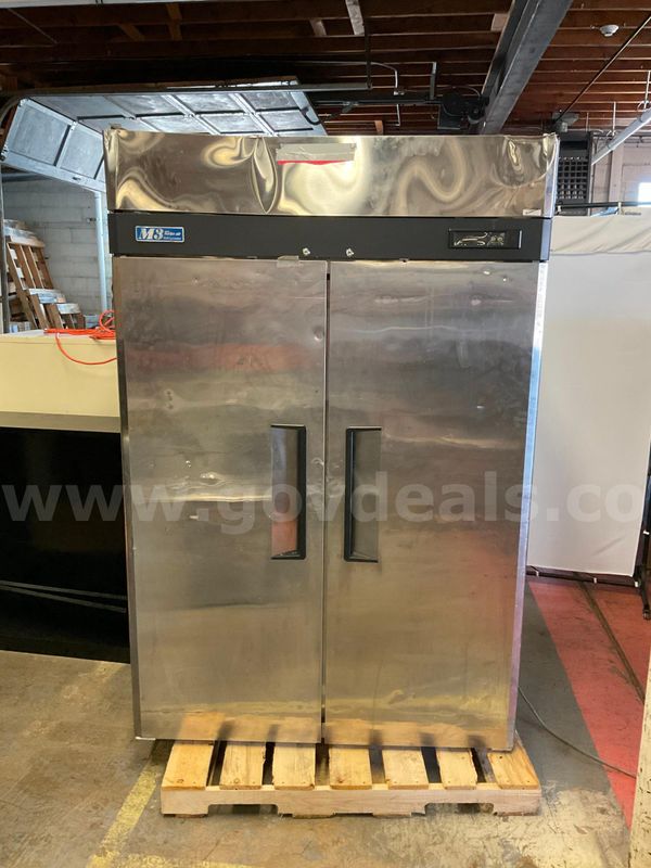 Turbo Air Two-Section Reach-In Refrigerator, Model M3R47-2, Untested (Damaged Trim)