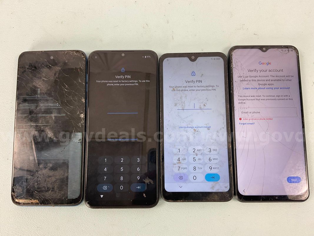 4 - Cell Phones (User-Locked) Samsung, Motorola and More, All Power On