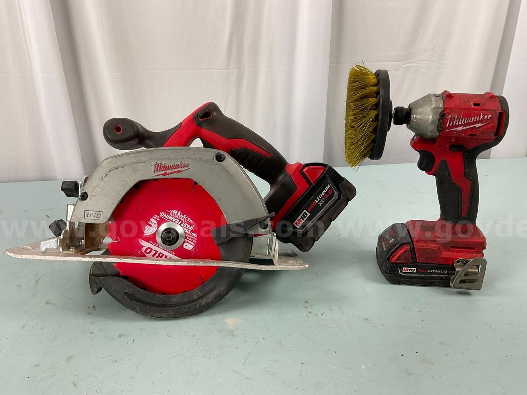 2 - Milwaukee Cordless Power Tools With Batteries