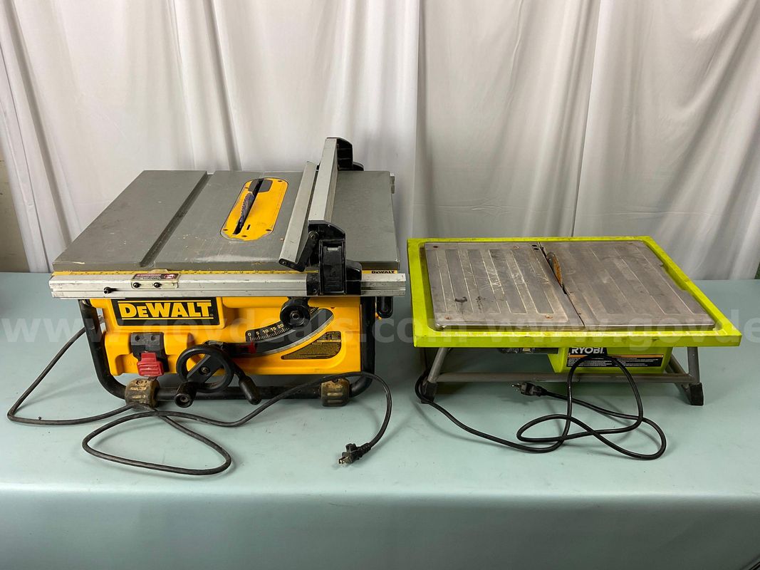 2 - Table Saws: Dewalt DW745 & Ryobi WS722