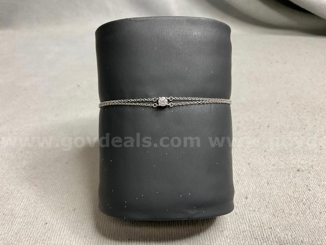 Platinum Bracelet, 7" With Diamond, 1.97 Grams