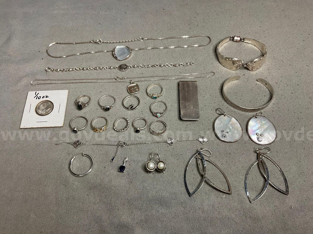 Lot of Silver Jewelry, 147 Grams