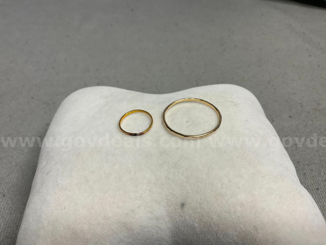 2 - Gold Rings, Sizes 8.5 & 1 - Size Unknown, 0.61 Grams Total Weight
