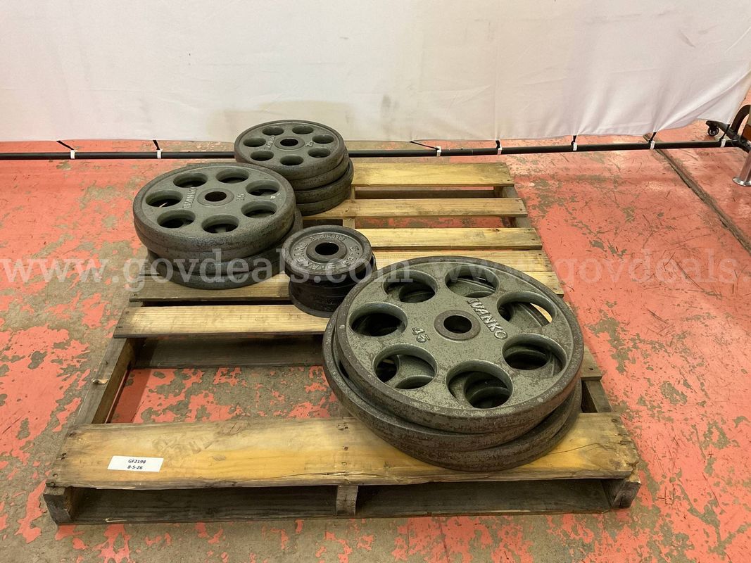 Lot of Olympic Weight Plates, Total Weight 450 lbs
