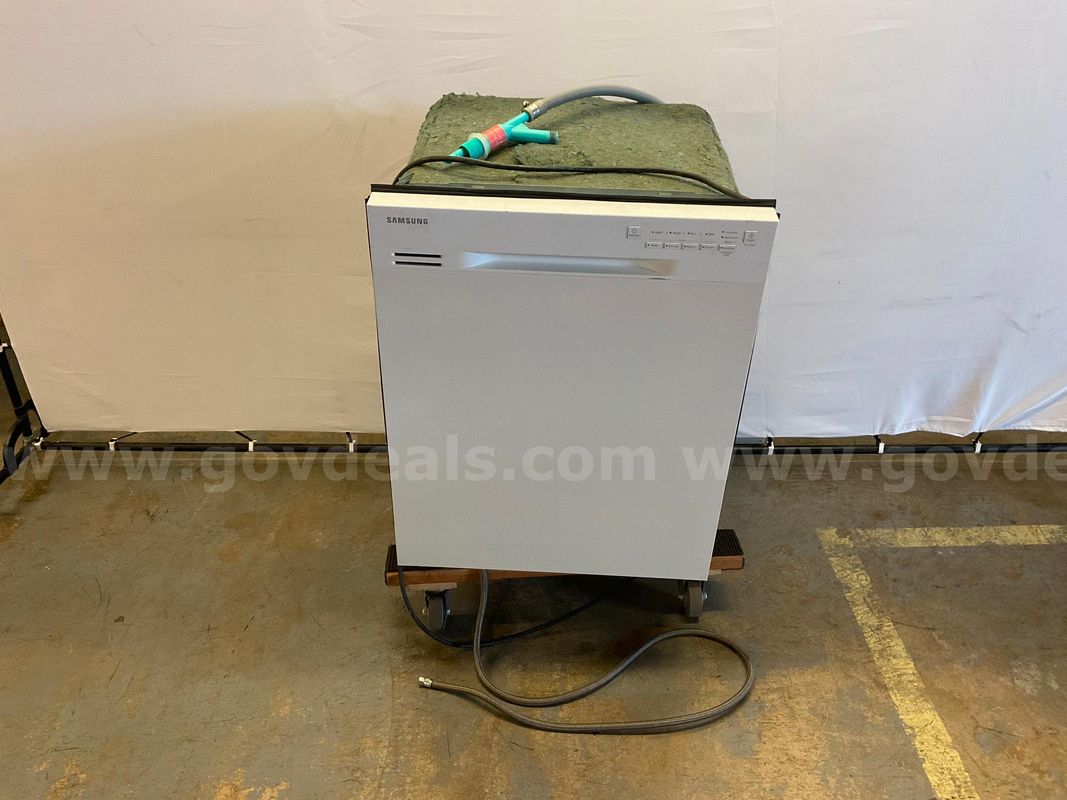1 - Samsung Dishwasher, Model DW80J302OUW, Damaged Cord, Dolly (Untested)