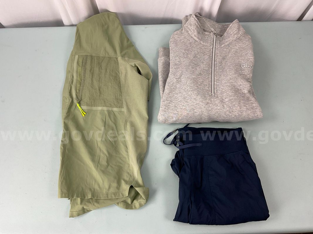 3 - Fashion Clothing Items Labeled Lululemon & Alo