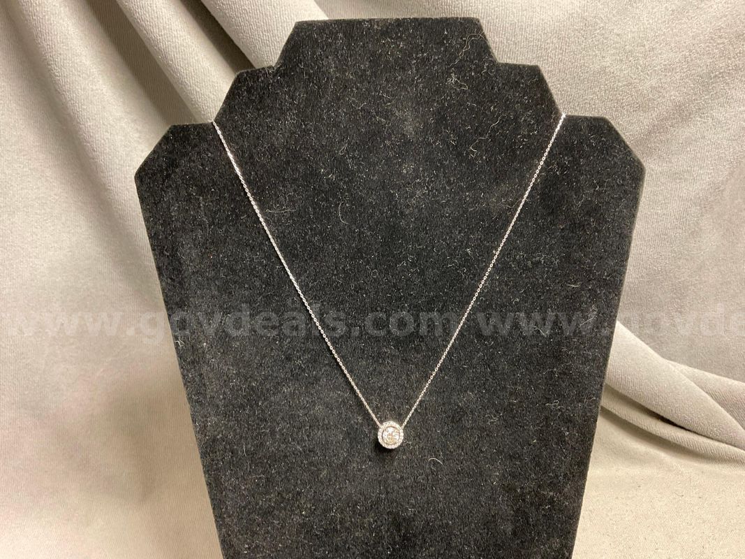 Sterling Silver Necklace With Stones, 2.47g Total Weight, 18"
