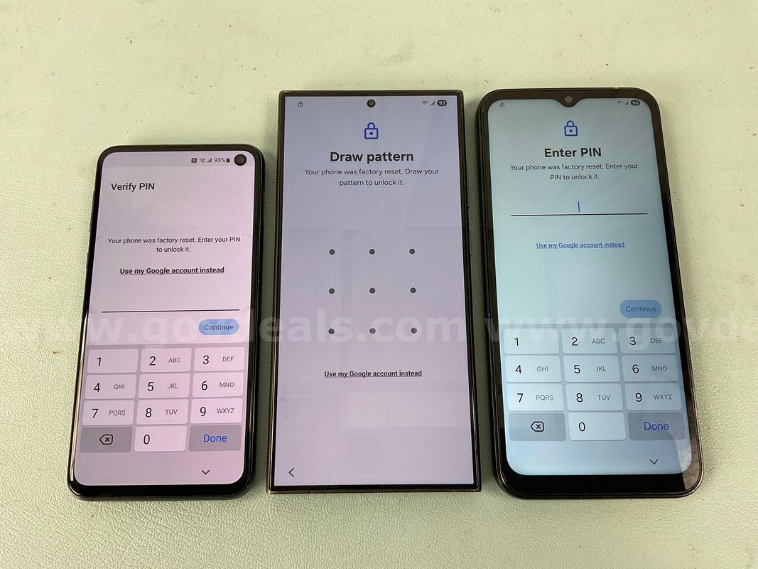3 - Samsung Cell Phones (User Locked): 2 - Unknown Model & 1 - Galaxy S10e