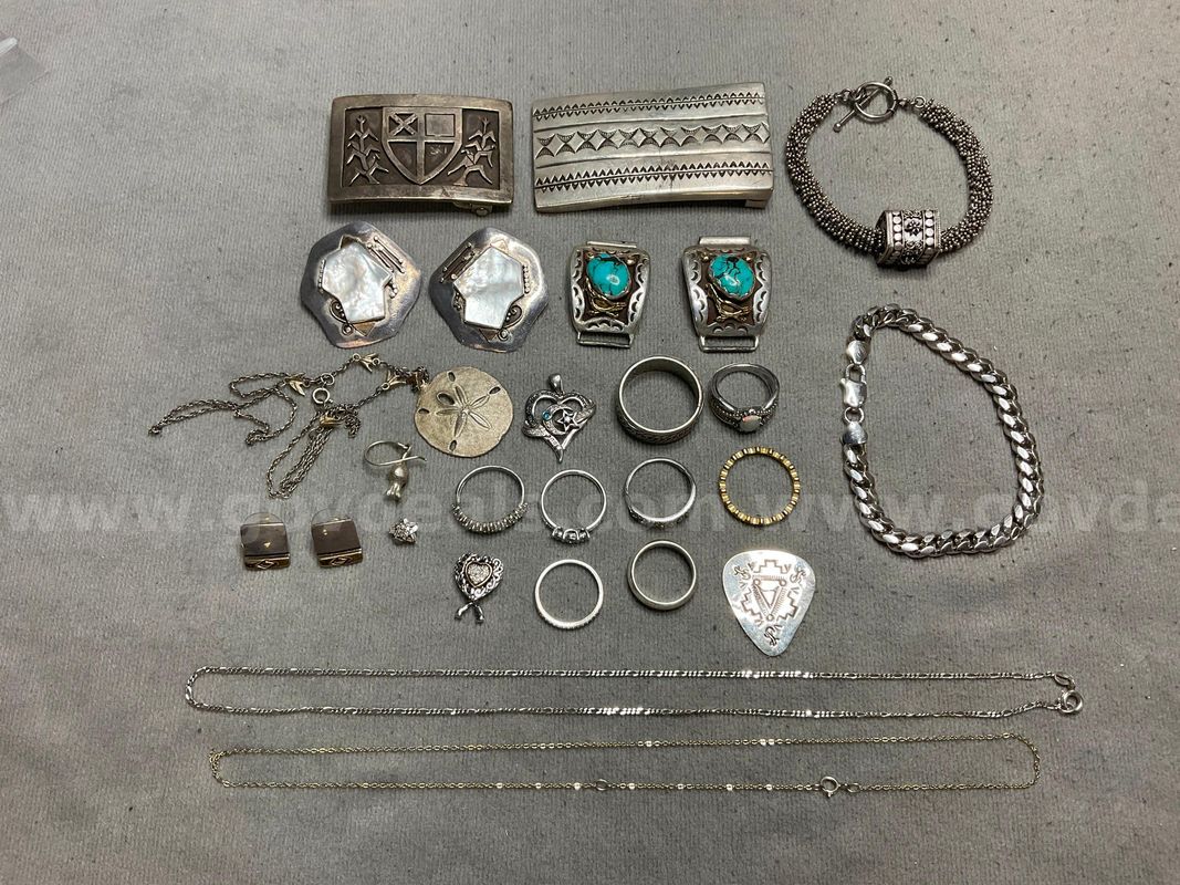 Lot of Sterling Silver Jewelry, 240 Grams Total Weight